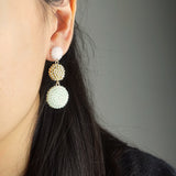 Juno Colorblock Earrings in Mint Green