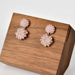Kaia Druse Beads Earrings in Purple Front