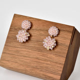 Kaia Druse Beads Earrings in Purple Front