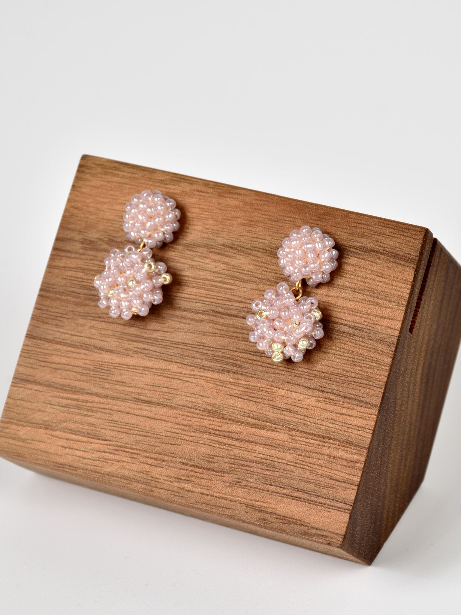 Kaia Druse Beads Earrings in Purple Front