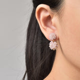 Kaia Druse Beads Earrings in Purple Model