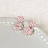 Kaia Druse Beads Earrings in Purple Top 1