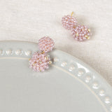 Kaia Druse Beads Earrings in Purple Top 2