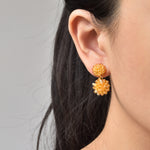 Kaia Druse Earrings in Topaz Model