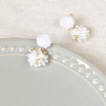 Kaia Druse Beads Earrings in White Top 2