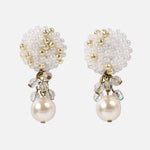 Kristin Crystal Cluster Pearl Earrings Primary