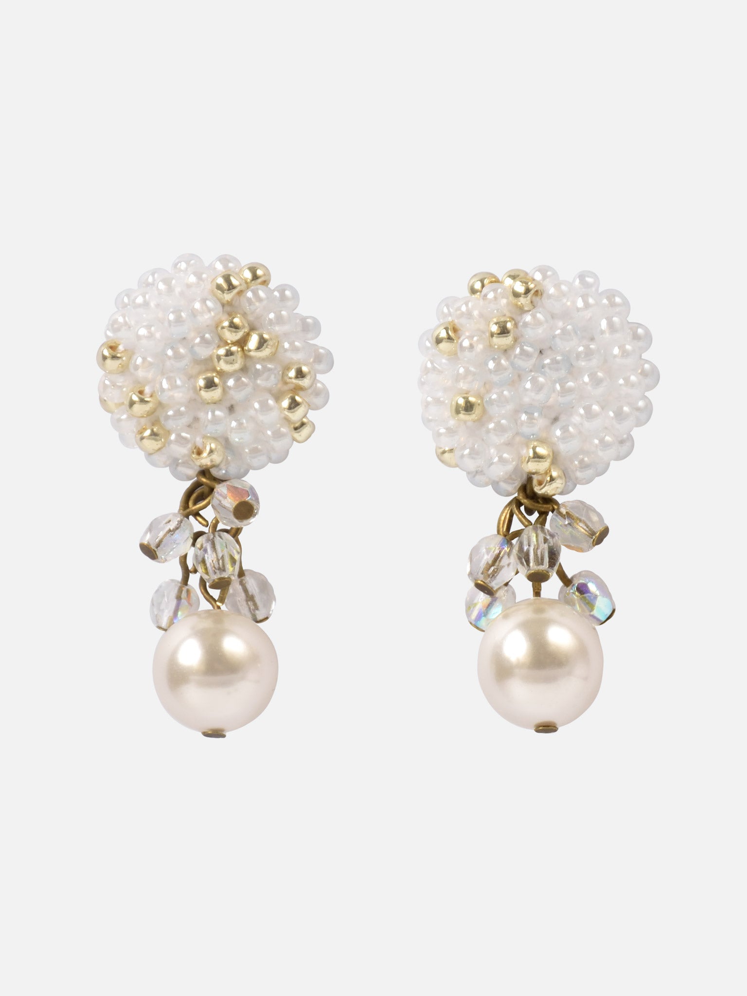 Kristin Crystal Cluster Pearl Earrings Primary
