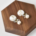 Kristin Crystal Cluster Pearl Earrings Top Right