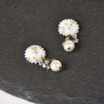 Kristin Crystal Cluster Pearl Earrings Top