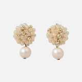 Layna Pearlescent Swarovski Pearl Studs in Ivory Primary