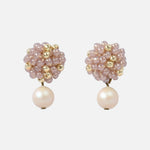 Layna Pearlescent Swarovski Pearl Studs in Purple Primary