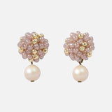 Layna Pearlescent Swarovski Pearl Studs in Purple Primary