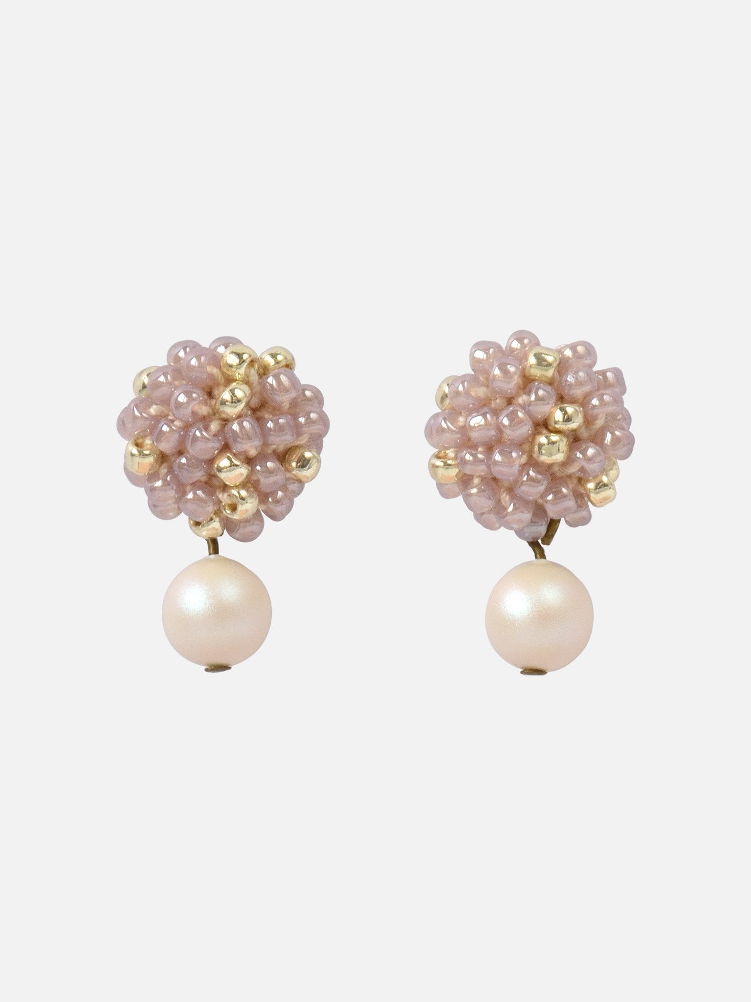 Layna Pearlescent Swarovski Pearl Studs in Purple Primary