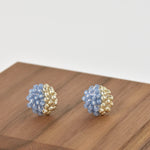 Beads Last Quarter Petite Studs Earrings in Blue Front