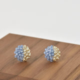 Beads Last Quarter Petite Studs Earrings in Blue Front