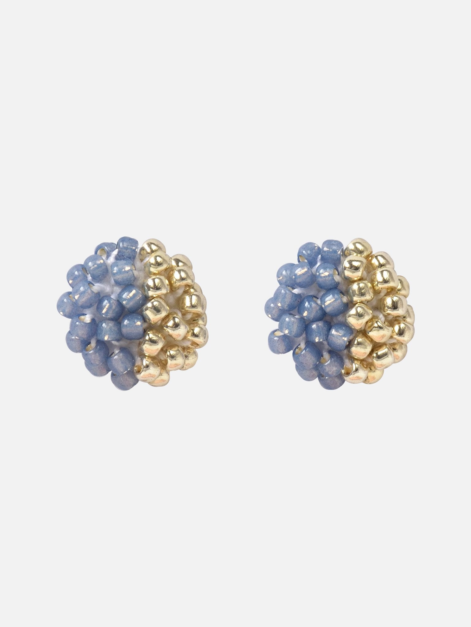 Beads Last Quarter Petite Studs Earrings in Blue Primary