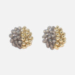 Beads Last Quarter Petite Studs Earrings in Grey Primary