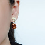 Larissa Stars Earrings in Dark Amber Model