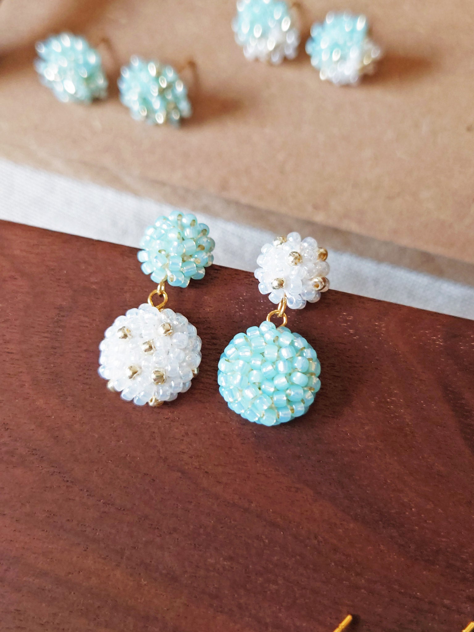 Leda Earrings in Blue Mismatched Group