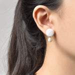 Margarita Delica Freshwater Pearl Drop Earrings Model