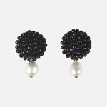 Margarita Delica Freshwater Pearl Drop Earrings in Black Primary