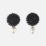 Margarita Delica Freshwater Pearl Drop Earrings in Black Primary