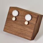 Margarita Delica Freshwater Pearl Drop Earrings in White Front