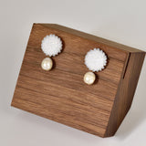 Margarita Delica Freshwater Pearl Drop Earrings in White Front