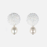 Margarita Delica Freshwater Pearl Drop Earrings in White Primary