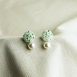 Mariota Drop Earrings in Mint Green Front 3