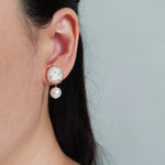 Mariota Rio Earrings in Champagne Pink Model
