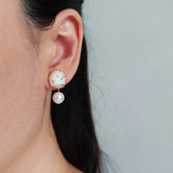 Mariota Rio Earrings in Champagne Pink Model