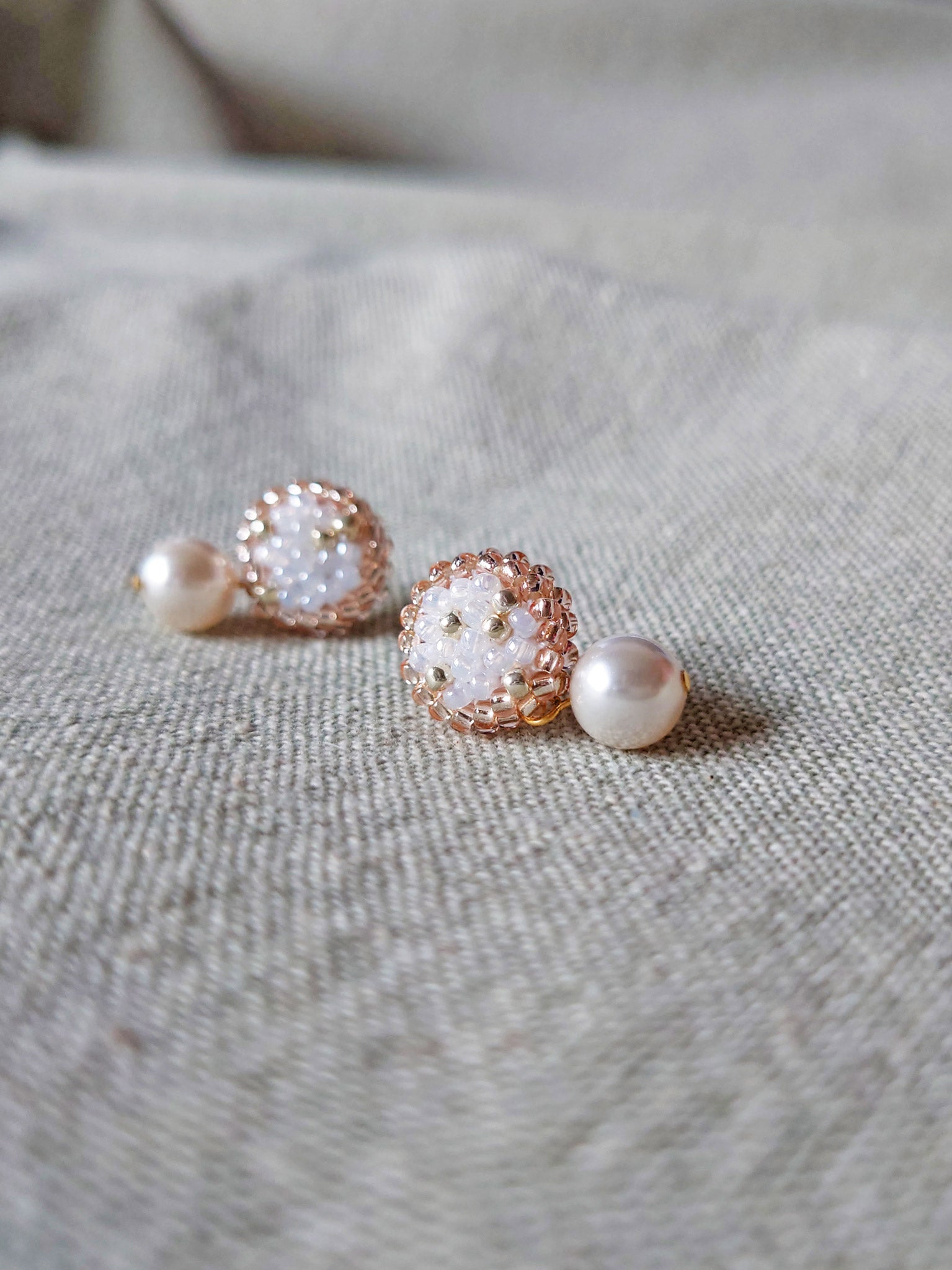 Mariota Rio Earrings in Champagne Pink Side