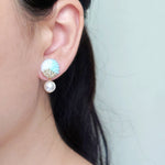 Mariota Trio Earrings in Blue Model