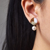 Mariota Trio Earrings in Dark Amber Model