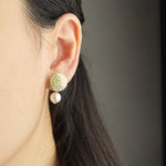 Mariota Trio Earrings in Lime Green Model