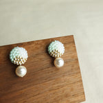 Mariota Trio Earrings in Mint Green Display