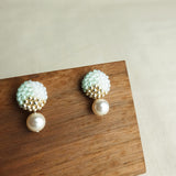 Mariota Trio Earrings in Mint Green Display