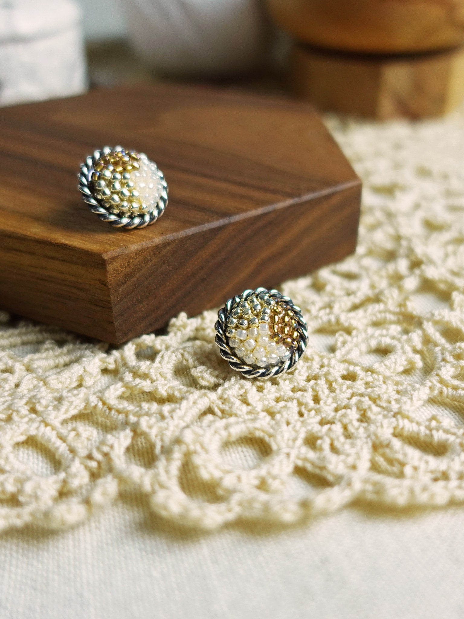 Marjorie Stud Earrings in Caramel Brown Single