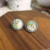 Marjorie Stud Earrings in Lime Green Display