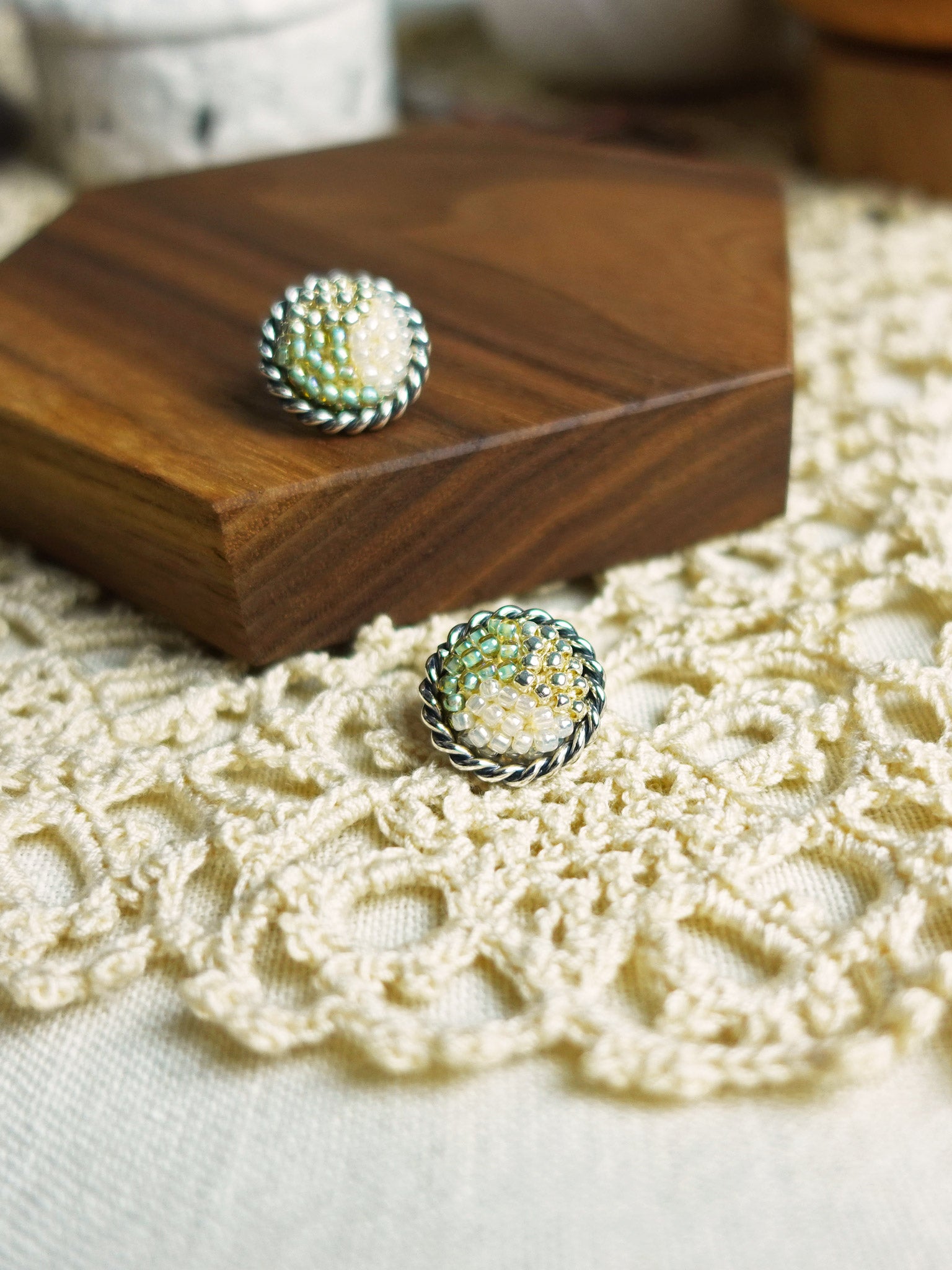 Marjorie Stud Earrings in Lime Green Single