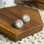 Marjorie Stud Earrings in Strawberry Red Side