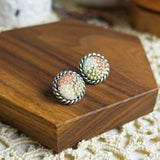 Marjorie Stud Earrings in Strawberry Red Side