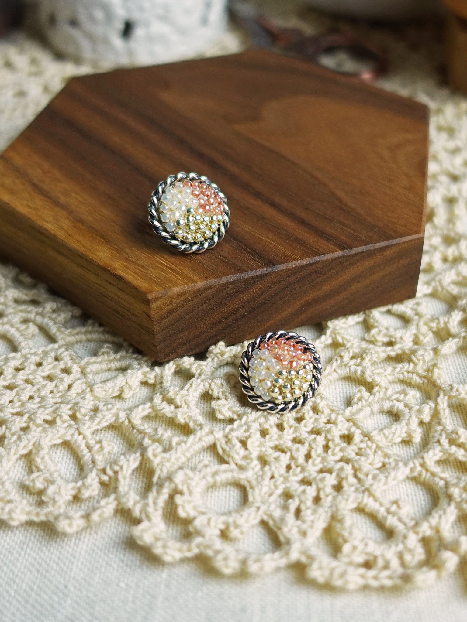 Marjorie Stud Earrings in Strawberry Red Single