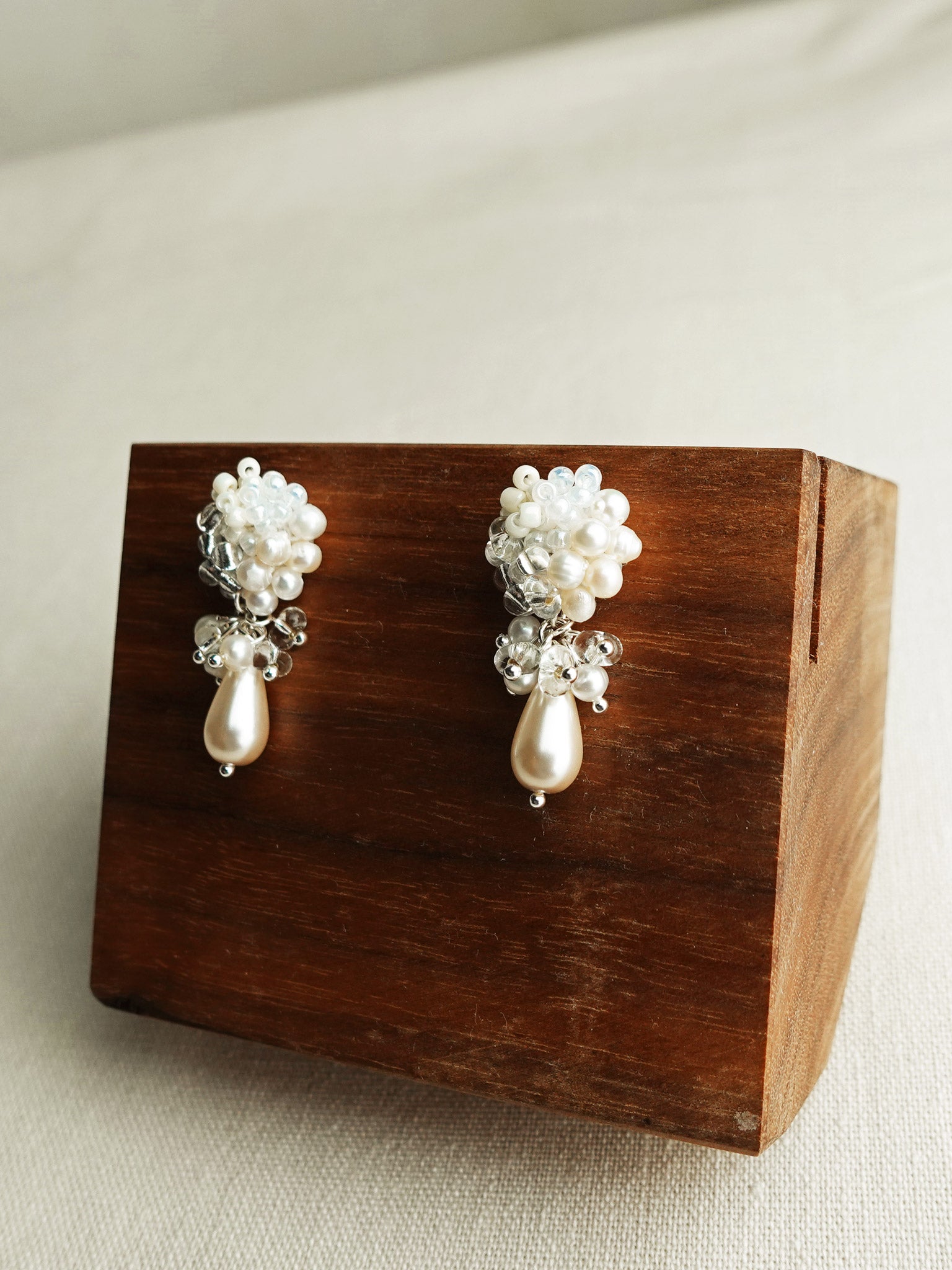Marshmallow Ariel Purfle Earrings Display Right