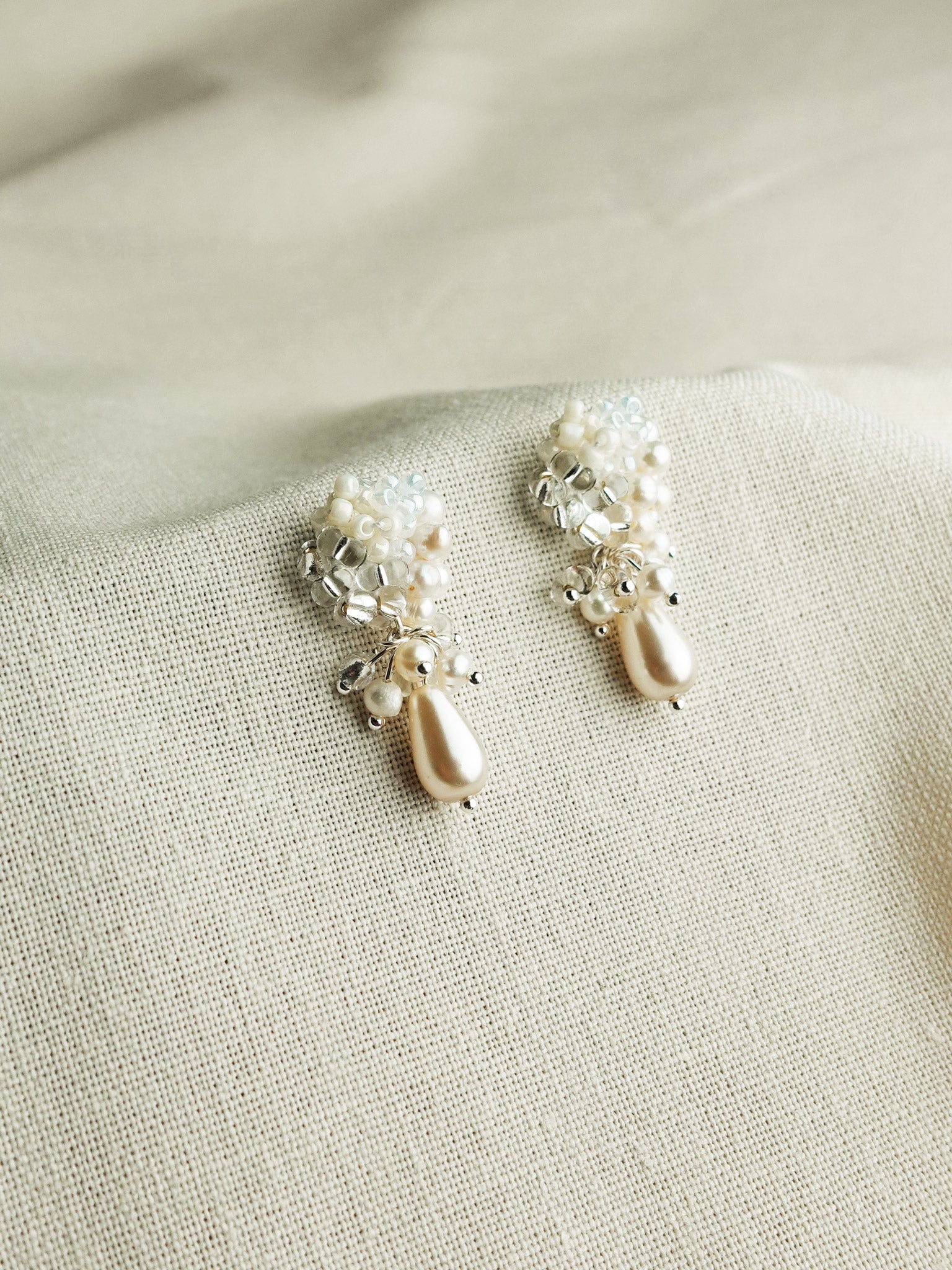 Marshmallow Ariel Purfle Earrings Left