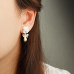 Marshmallow Ariel Purfle Earrings Model