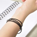 Mask Lanyard Stainless Steel Black Bracelet