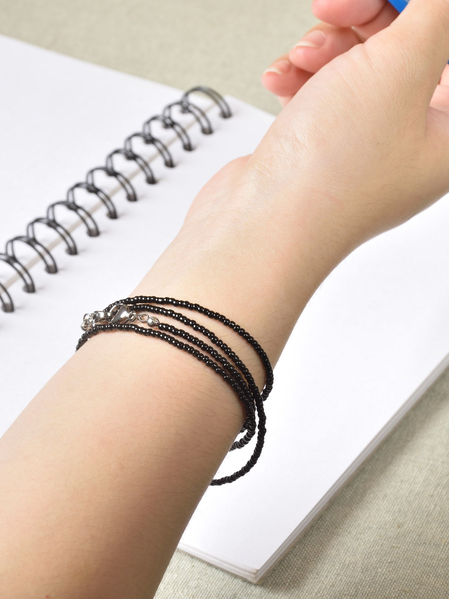 Mask Lanyard Stainless Steel Black Bracelet