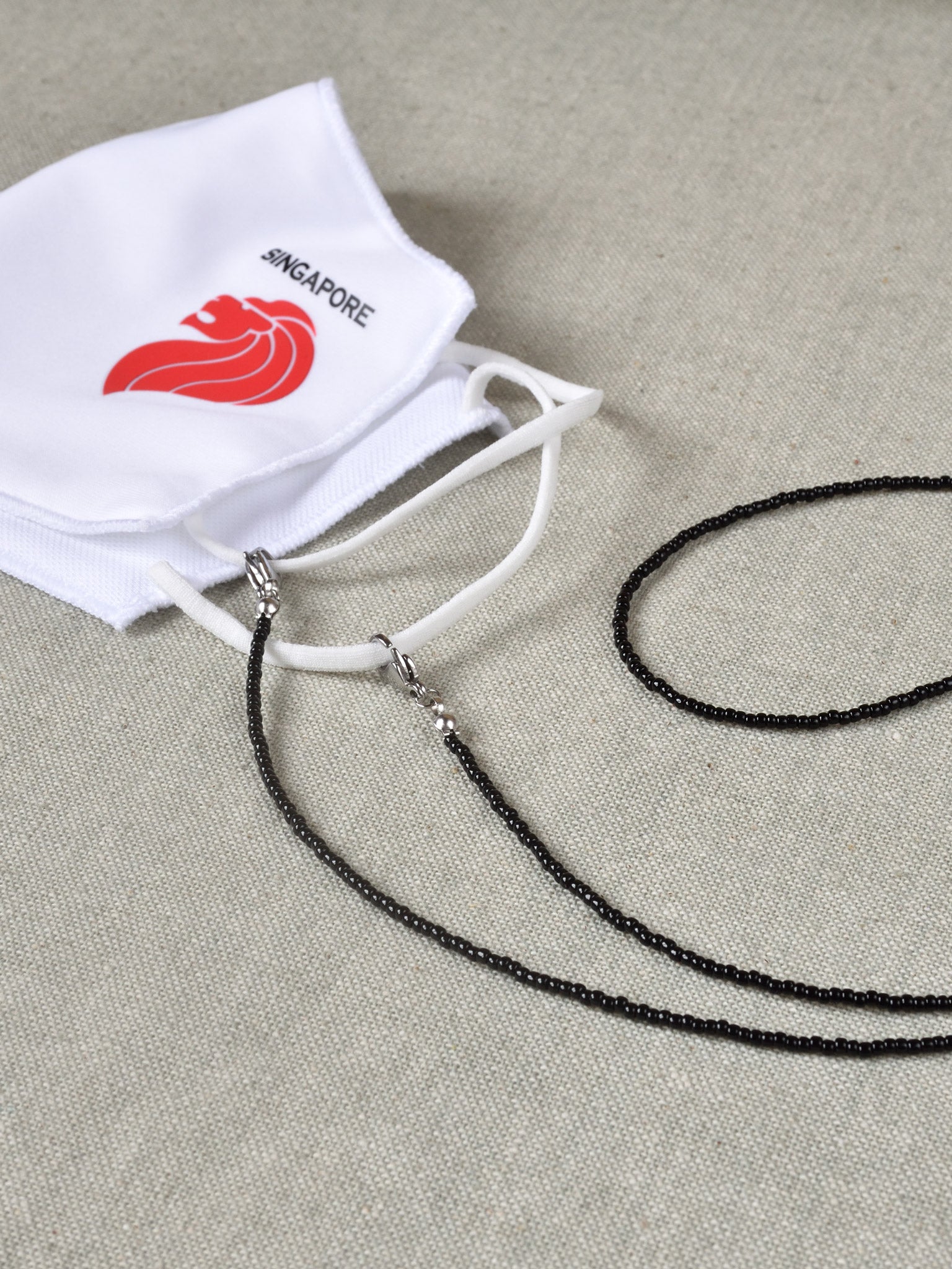 Mask Lanyard Stainless Steel Black With Mask